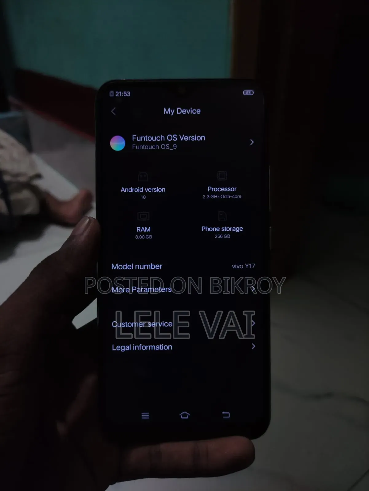ভিভো ওয়াই১৭ ২৫৬ জিবি কমলা