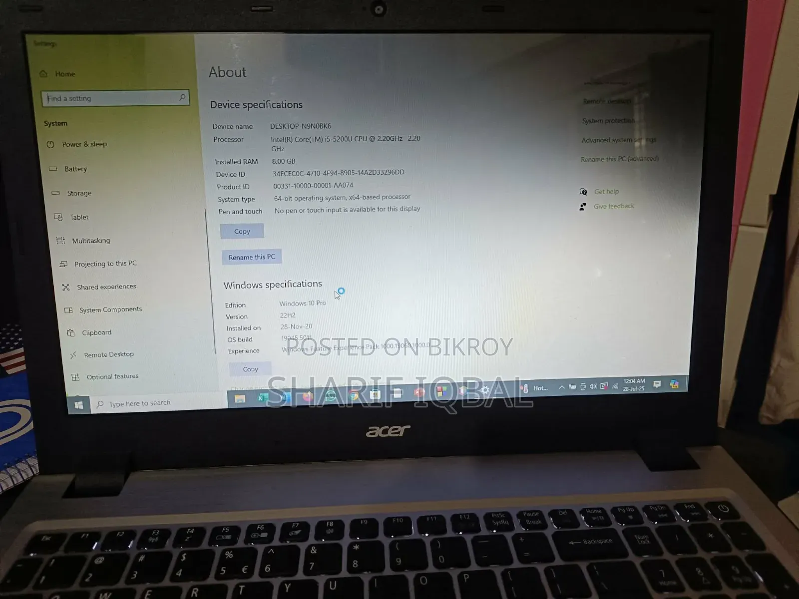 Laptop Acer Aspire V15 4GB Intel Core i5 HDD 1TB