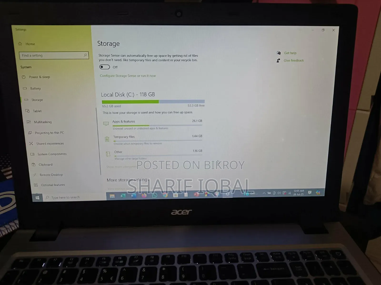 Laptop Acer Aspire V15 4GB Intel Core i5 HDD 1TB