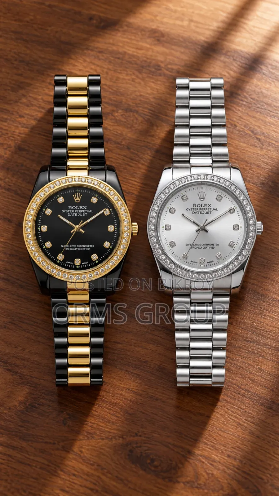 Luxury Design Watch Combo for Men – 2 Pieces – Black Gold and Silver