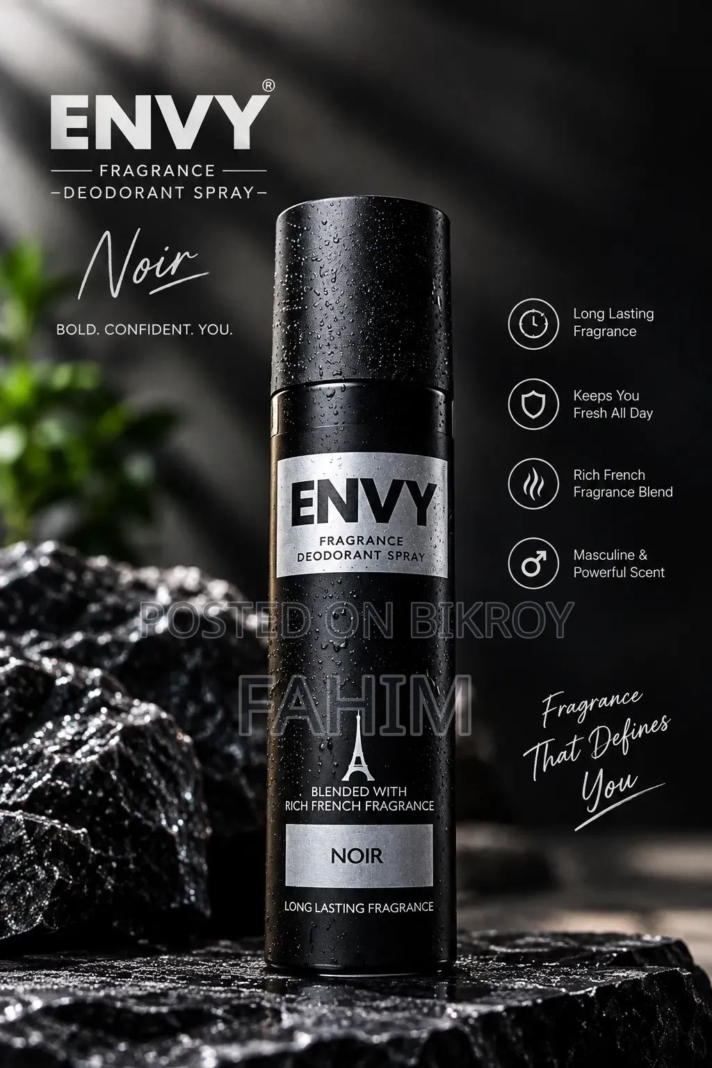 ENVY Noir Fragrance Deodorant Spray
Premium Fragrance | Long-Lasting