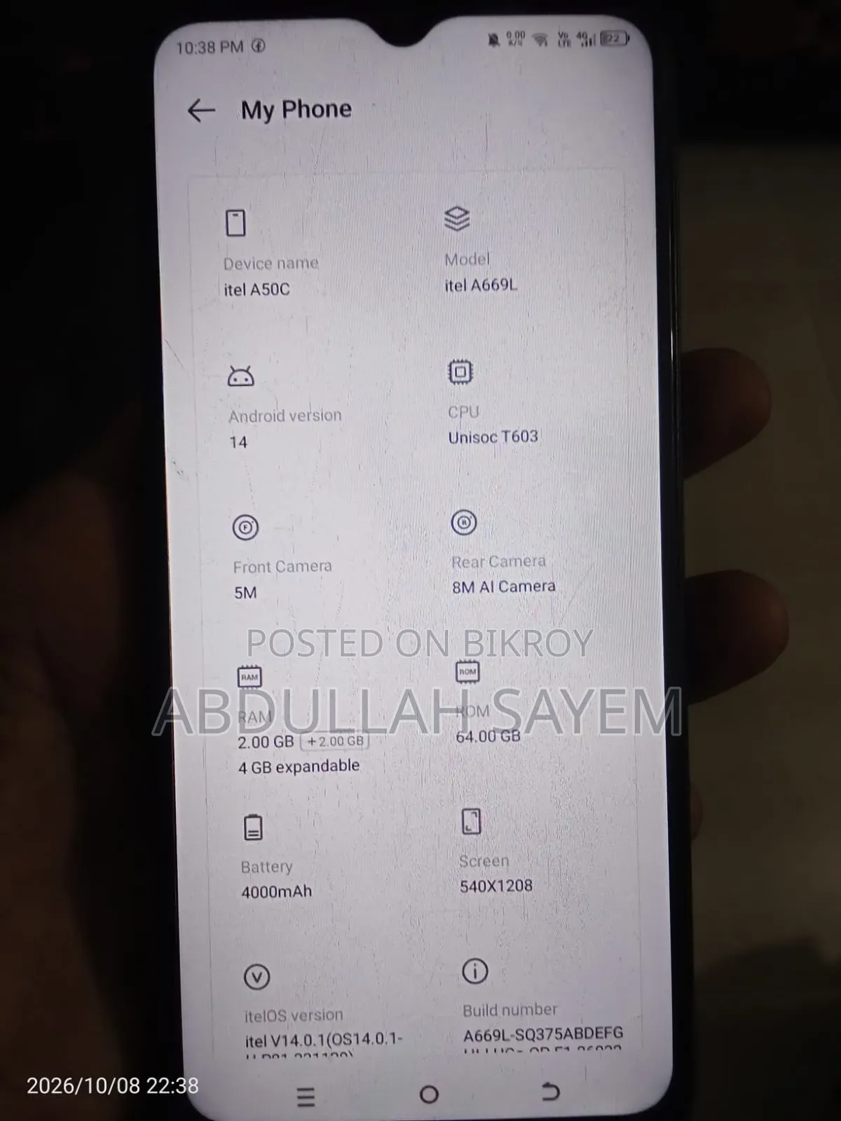 Itel A50C 32 GB Black