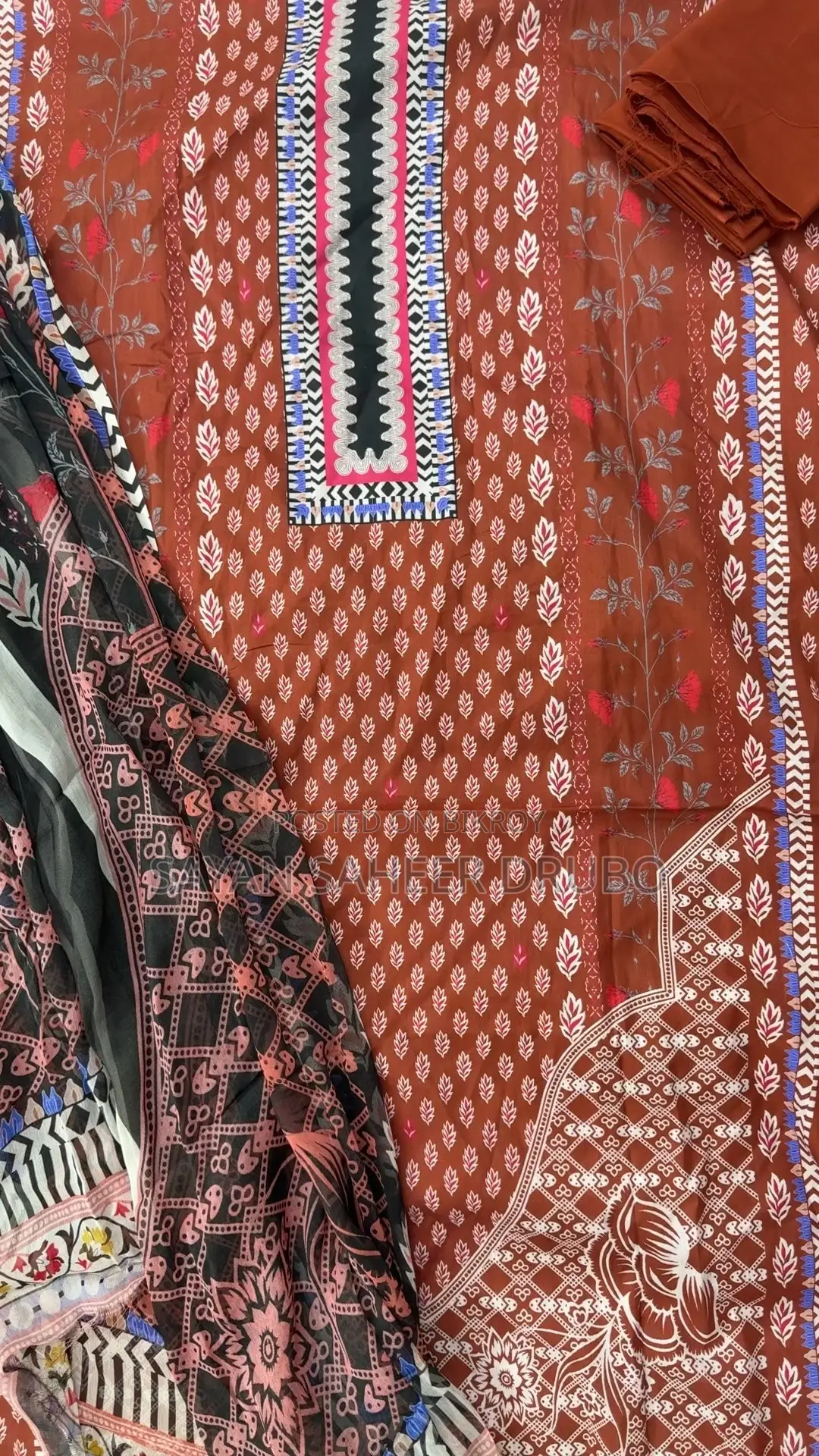 Pure Silk Orna and Cotton Dress