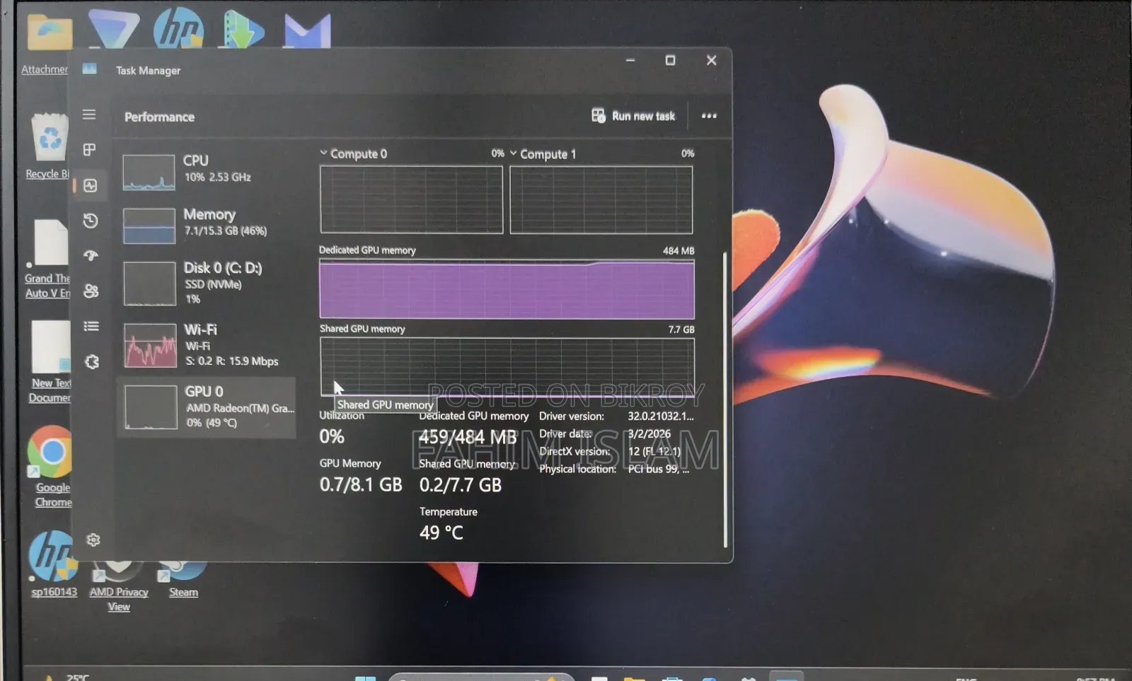 Laptop HP 16GB AMD Ryzen 5 SSD 1T
