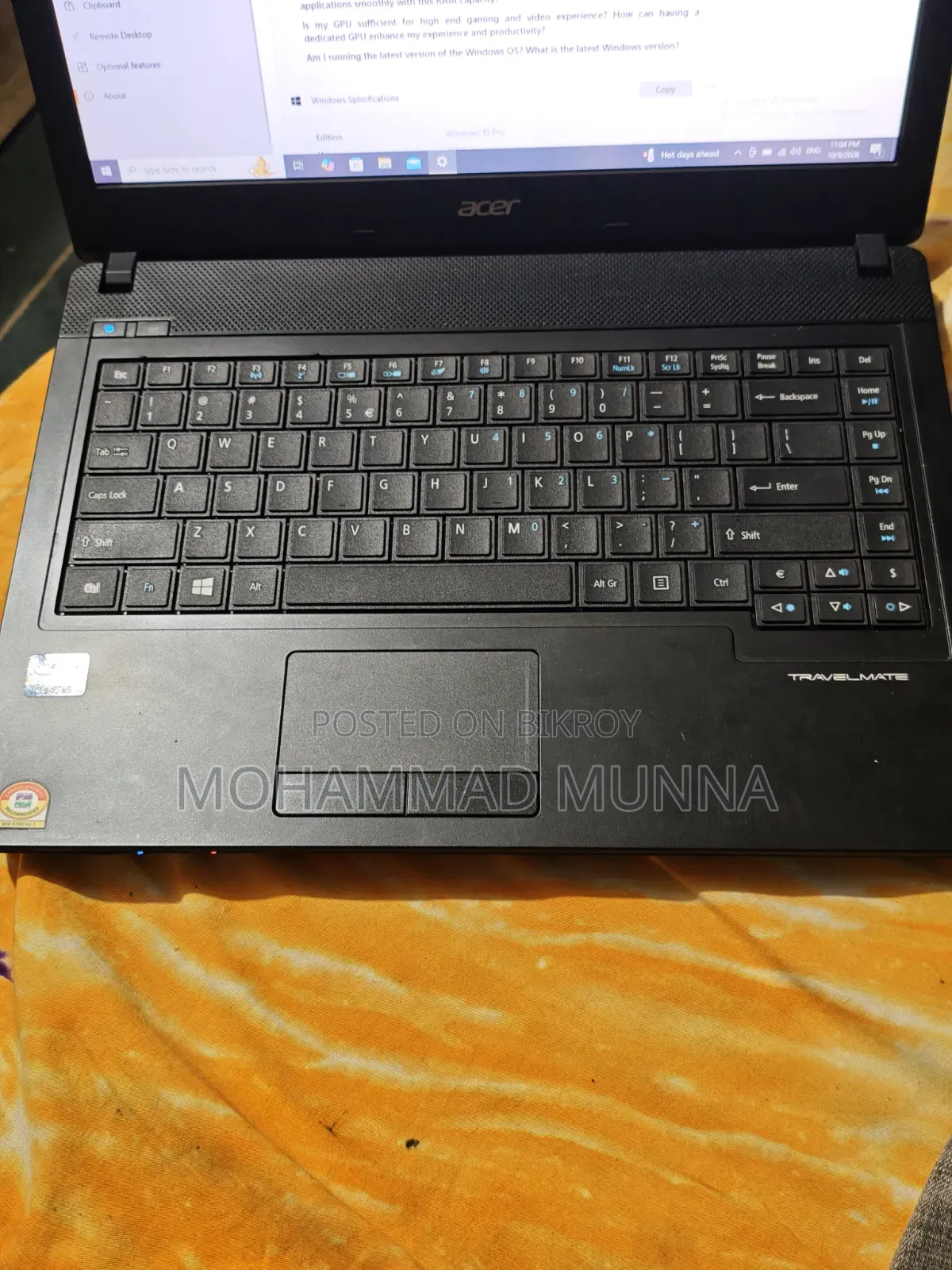 Laptop Acer AcerNote Pro 8GB Intel Core i5 HDD 350GB