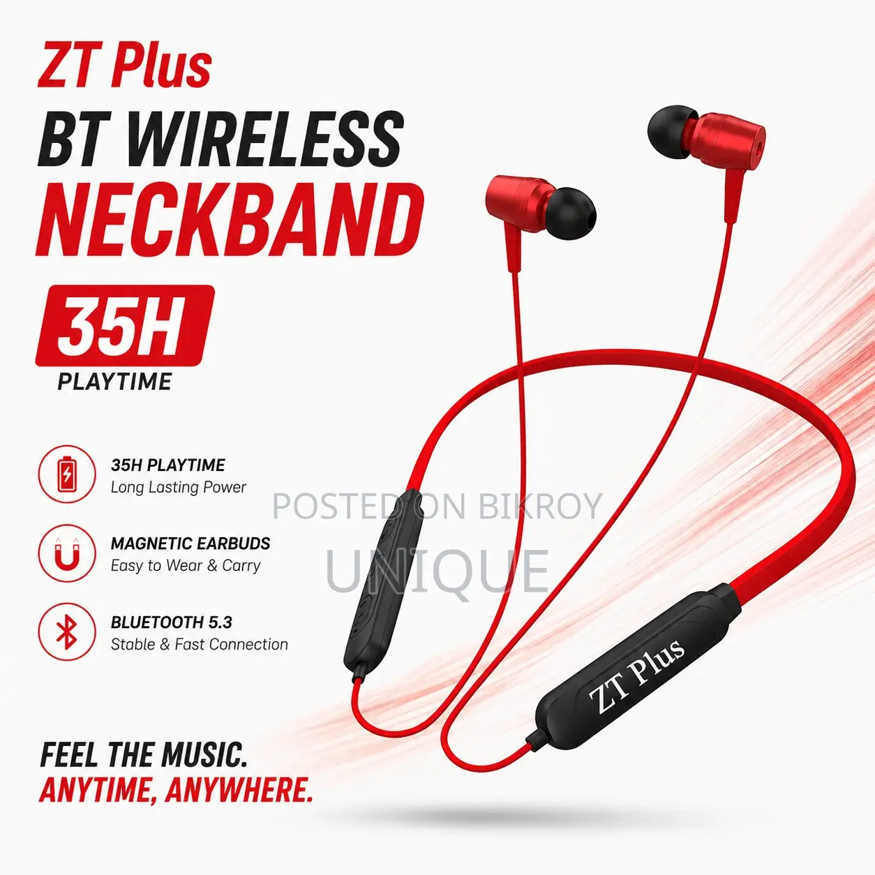 ZT Plus BT Wireless Neckband Earphone