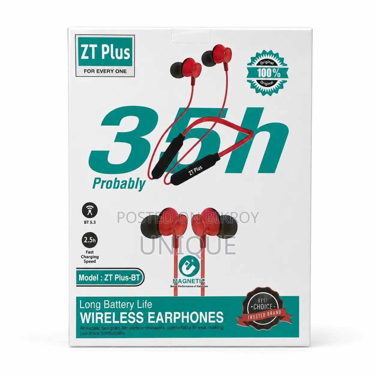 ZT Plus BT Wireless Neckband Earphone