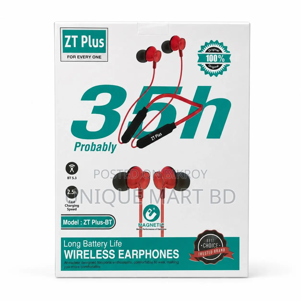 ZT Plus BT Wireless Neckband Earphone
