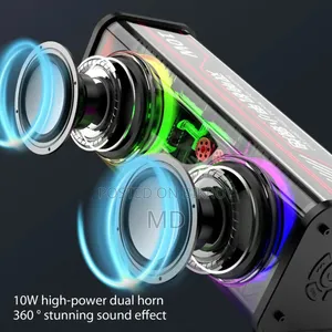 V8 Transparent Mecha Bluetooth Speaker - Hi-Fi Sound & RGB Light
