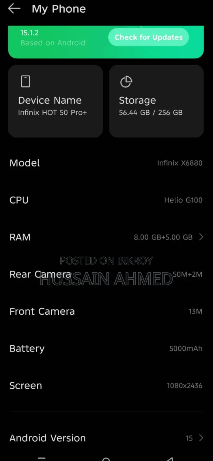 Infinix Hot 50 Pro 256 GB Black