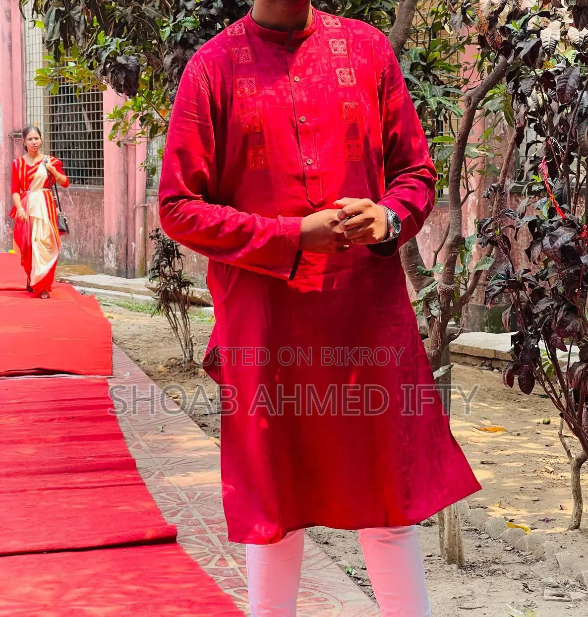 আড়ং থেকে লাল পাঞ্জাবি