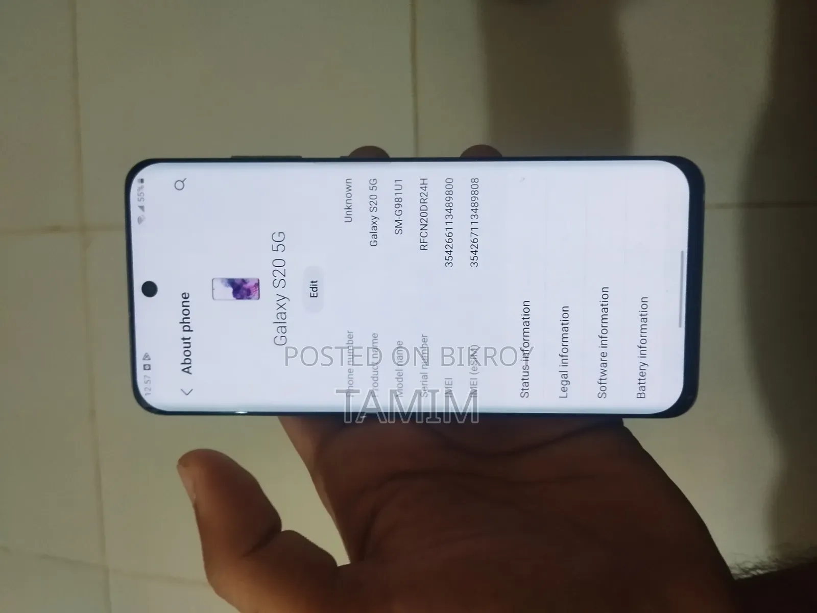 Samsung Galaxy S20 5G UW 128 GB Gray