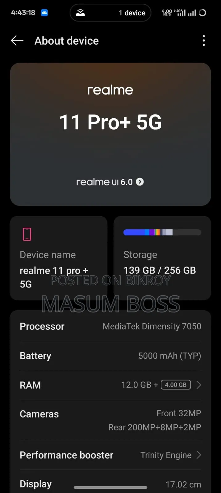 Realme 11 Pro+ 256 GB