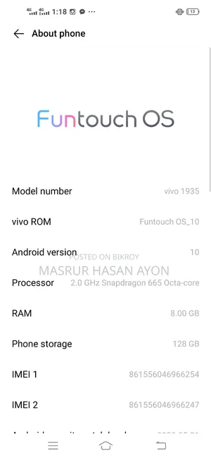 Vivo 128 GB Blue