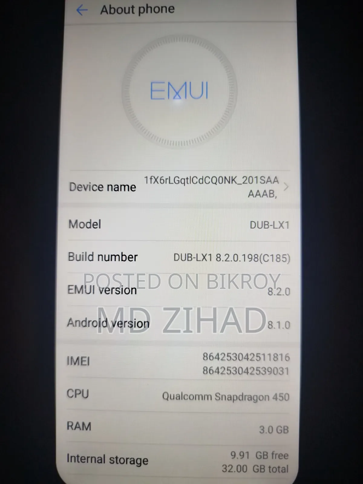Huawei Y9 32 GB Blue