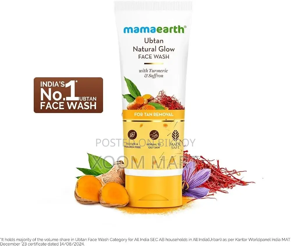 Ubtan Natural Glow Face Wash With Turmeric & Saffron– 150 Ml