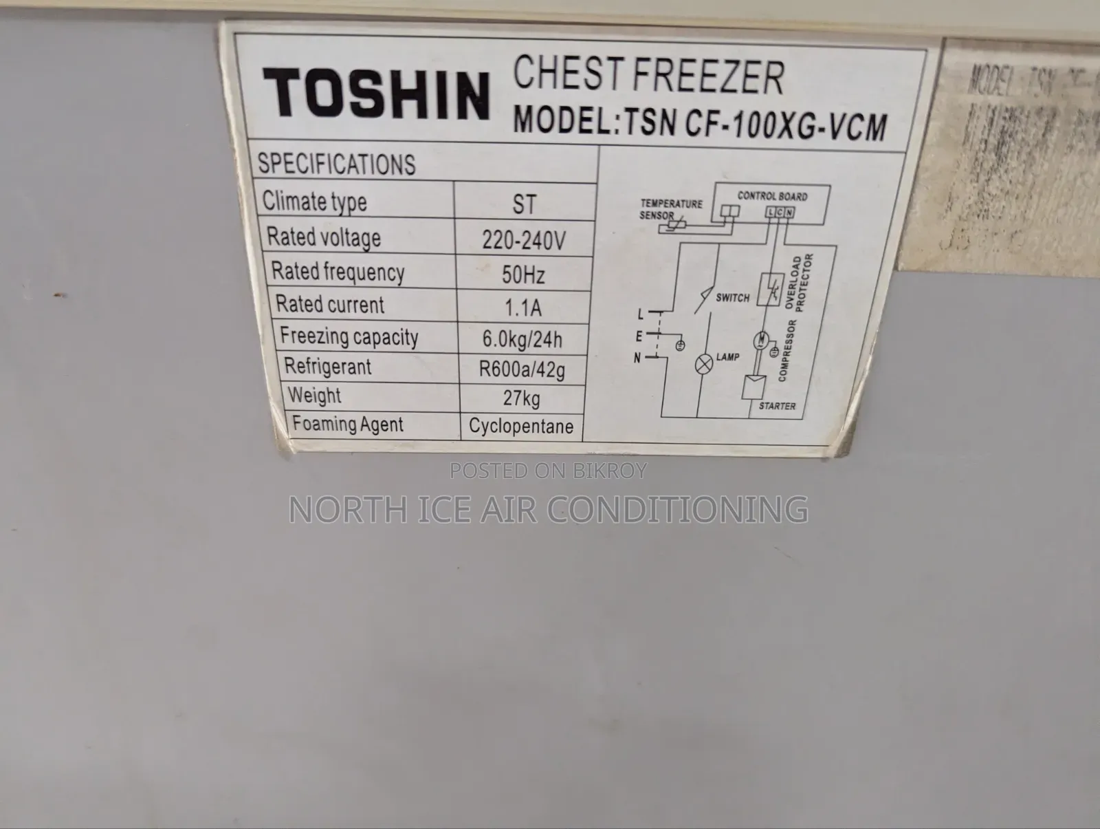 Toshin Mini Deep Freezer 105 Ltr.