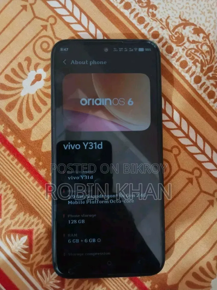 New Vivo Y31d 128 GB Black