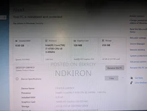 Desktop Computer Asus 8GB Intel Core i7 SSD 256GB