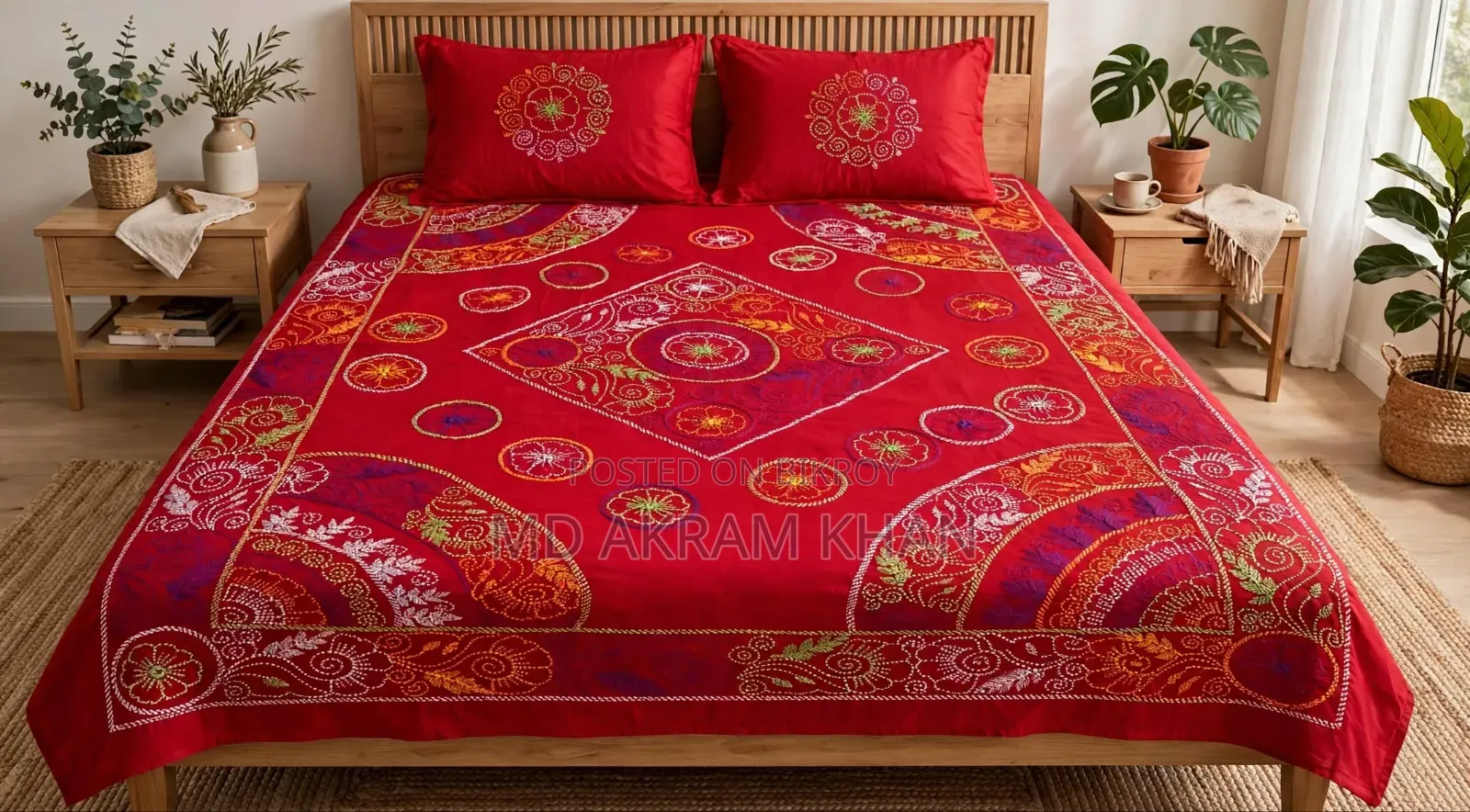 জামালপুর ঐতিহ্যবাহী নকশি কাঁথার বিছানার চাদর