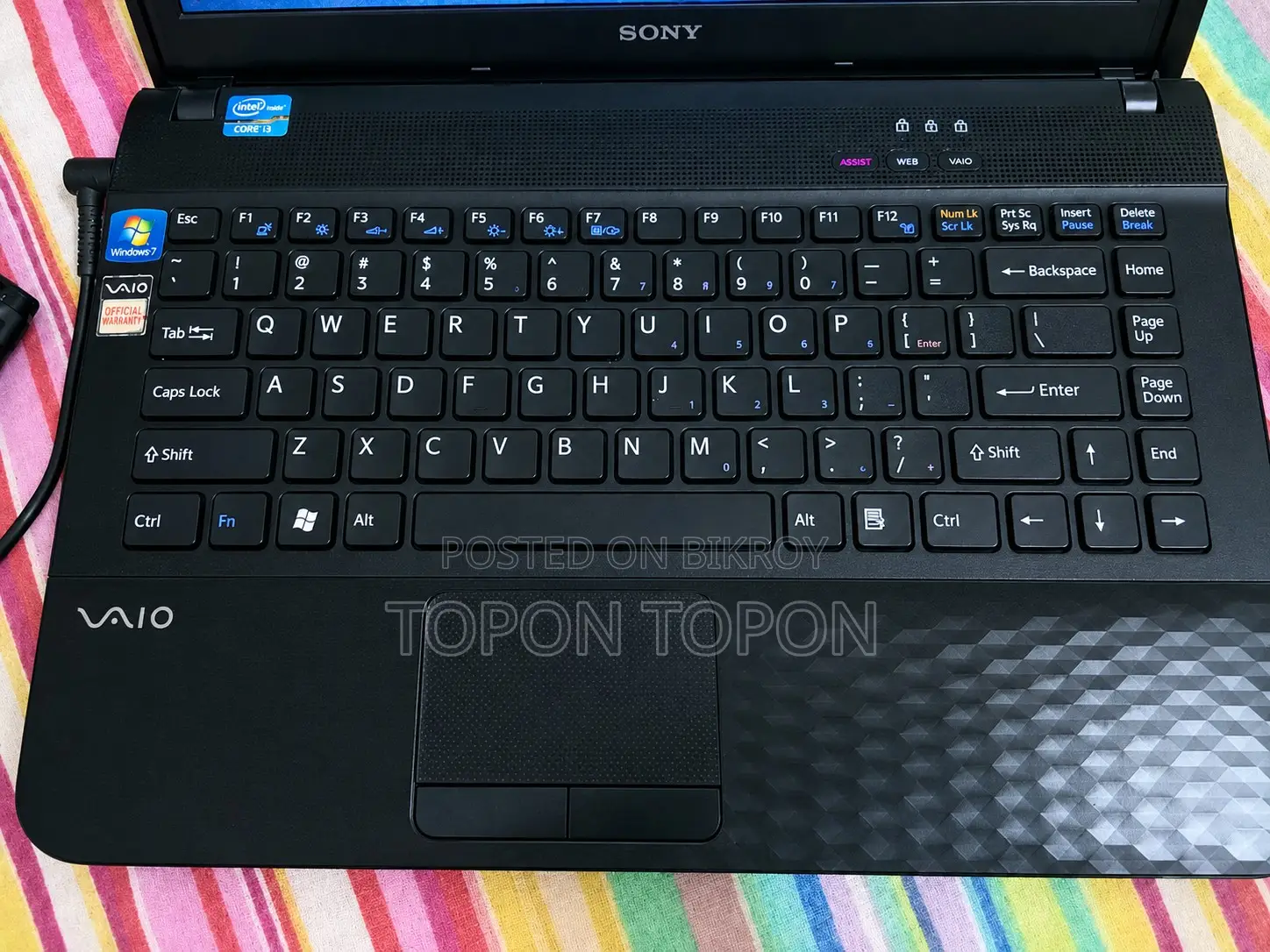 Sony Laptop 6GB Intel Core i3 SSD 128GB