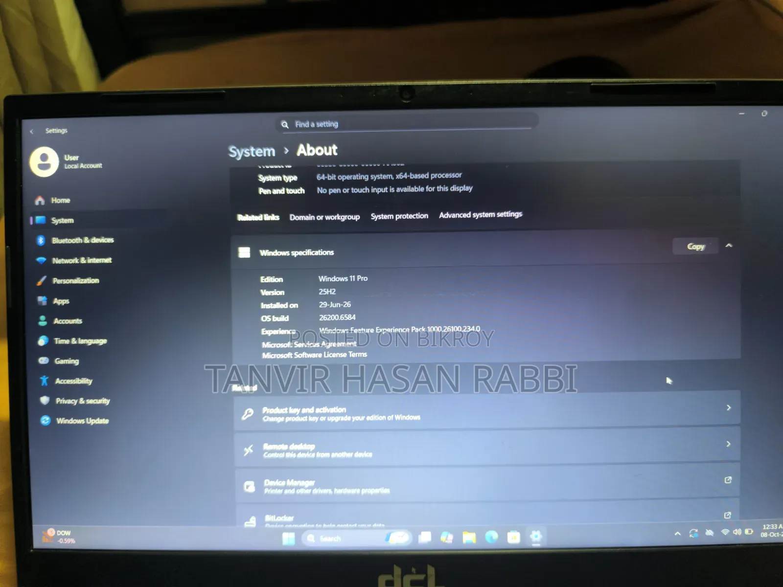 Laptop 8GB Intel Core i3 SSD 256GB