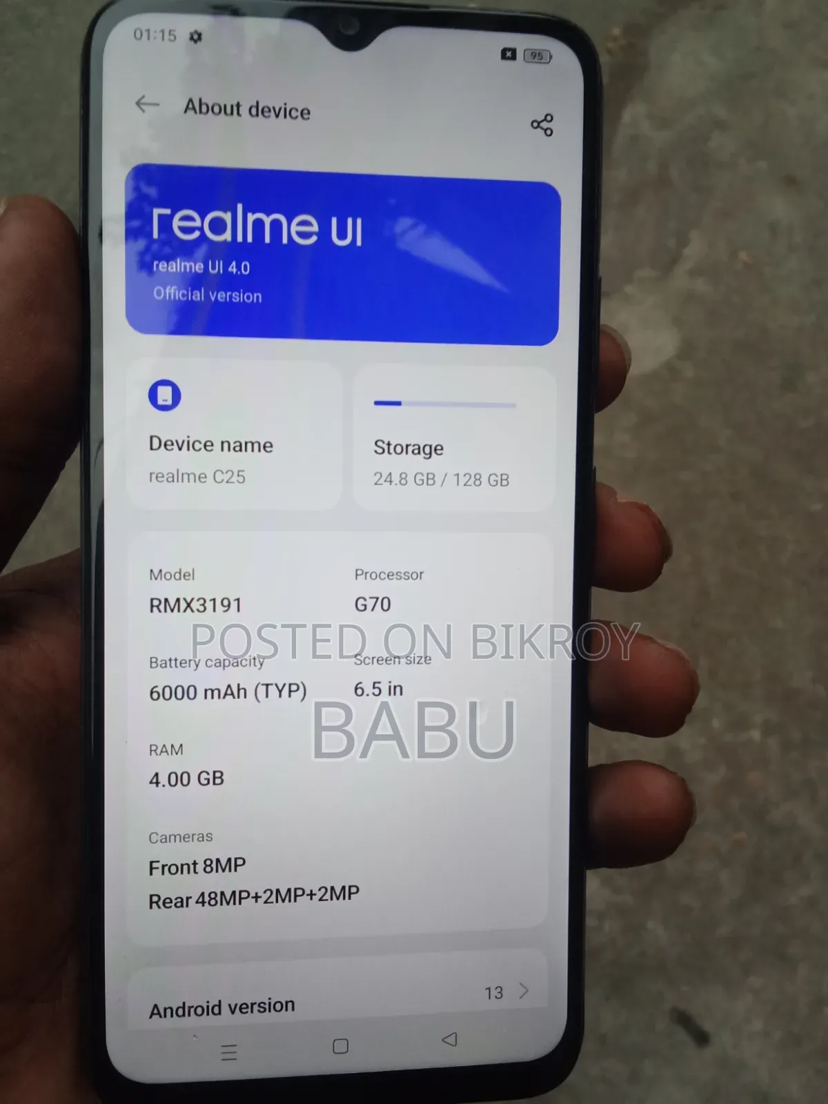 Realme C25s 128 GB Gray