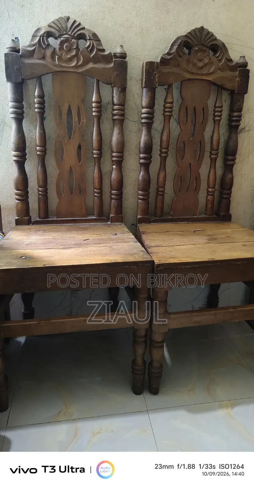Wooden chairs for sale.