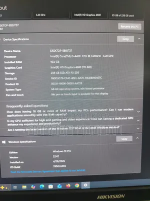 Desktop Computer 16GB Intel Core i5 SSD 256GB