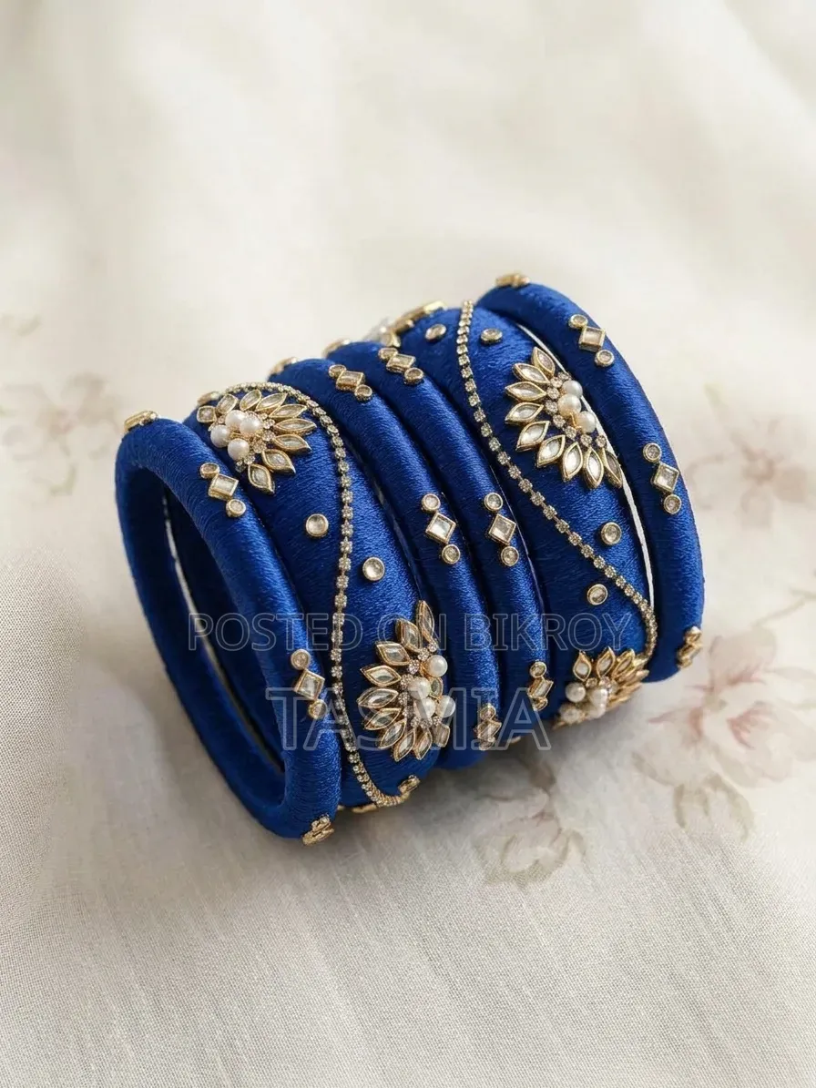 রেশমি চুড়ি(১সেট)_Silk Thread Reshmi Bangles(1 Set)