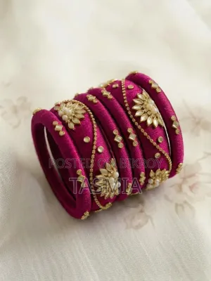 রেশমি চুড়ি(১সেট)_Silk Thread Reshmi Bangles(1 Set)