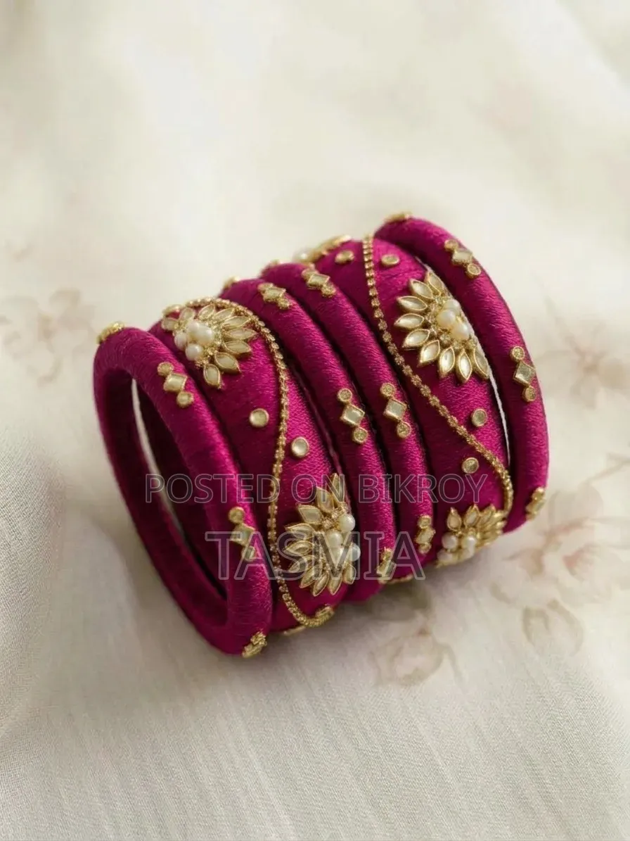 রেশমি চুড়ি(১সেট)_Silk Thread Reshmi Bangles(1 Set)