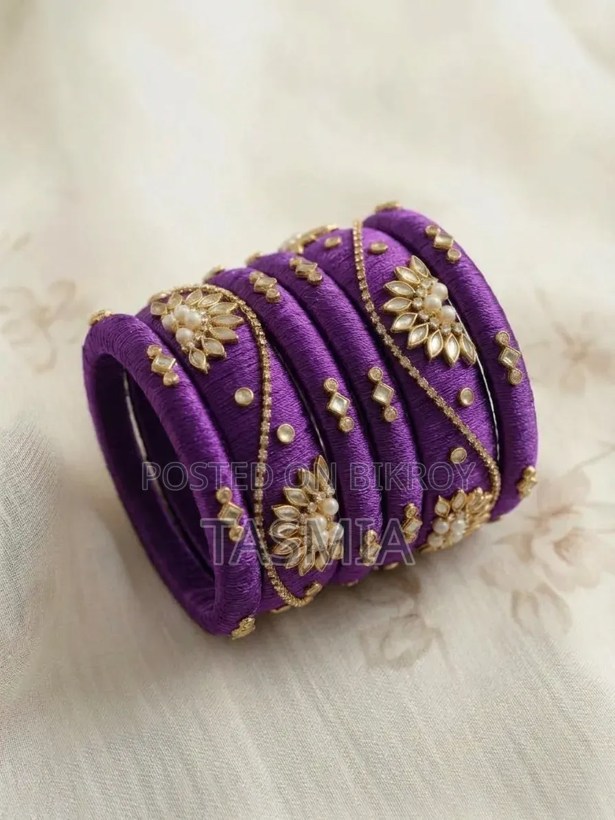 রেশমি চুড়ি(১সেট)_Silk Thread Reshmi Bangles(1 Set)