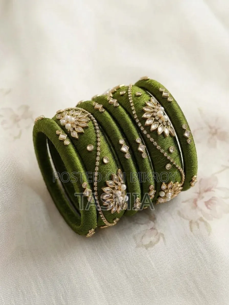 রেশমি চুড়ি(১সেট)_Silk Thread Reshmi Bangles(1 Set)