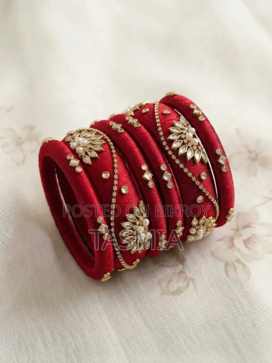 রেশমি চুড়ি(১সেট)_Silk Thread Reshmi Bangles(1 Set)