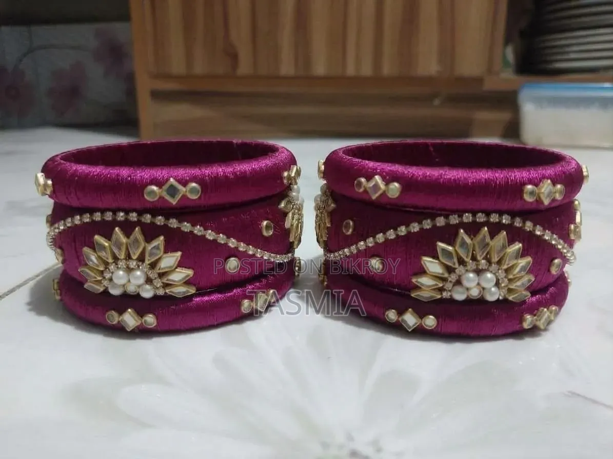 রেশমি চুড়ি(১সেট)_Silk Thread Reshmi Bangles(1 Set)