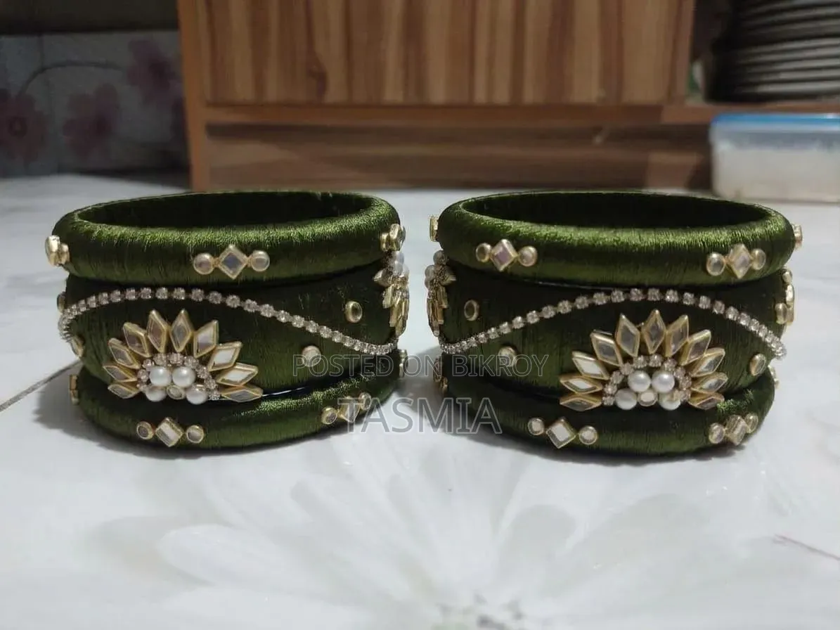 রেশমি চুড়ি(১সেট)_Silk Thread Reshmi Bangles(1 Set)