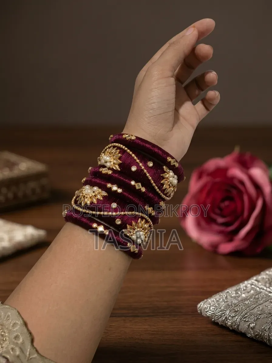 রেশমি চুড়ি(১সেট)_Silk Thread Reshmi Bangles(1 Set)