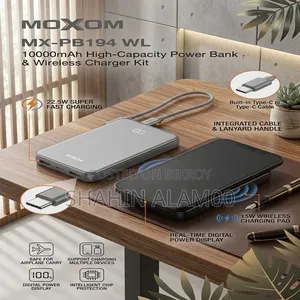 MOXOM MX-PB194 WL 10000mAh Power Bank – 22.5W