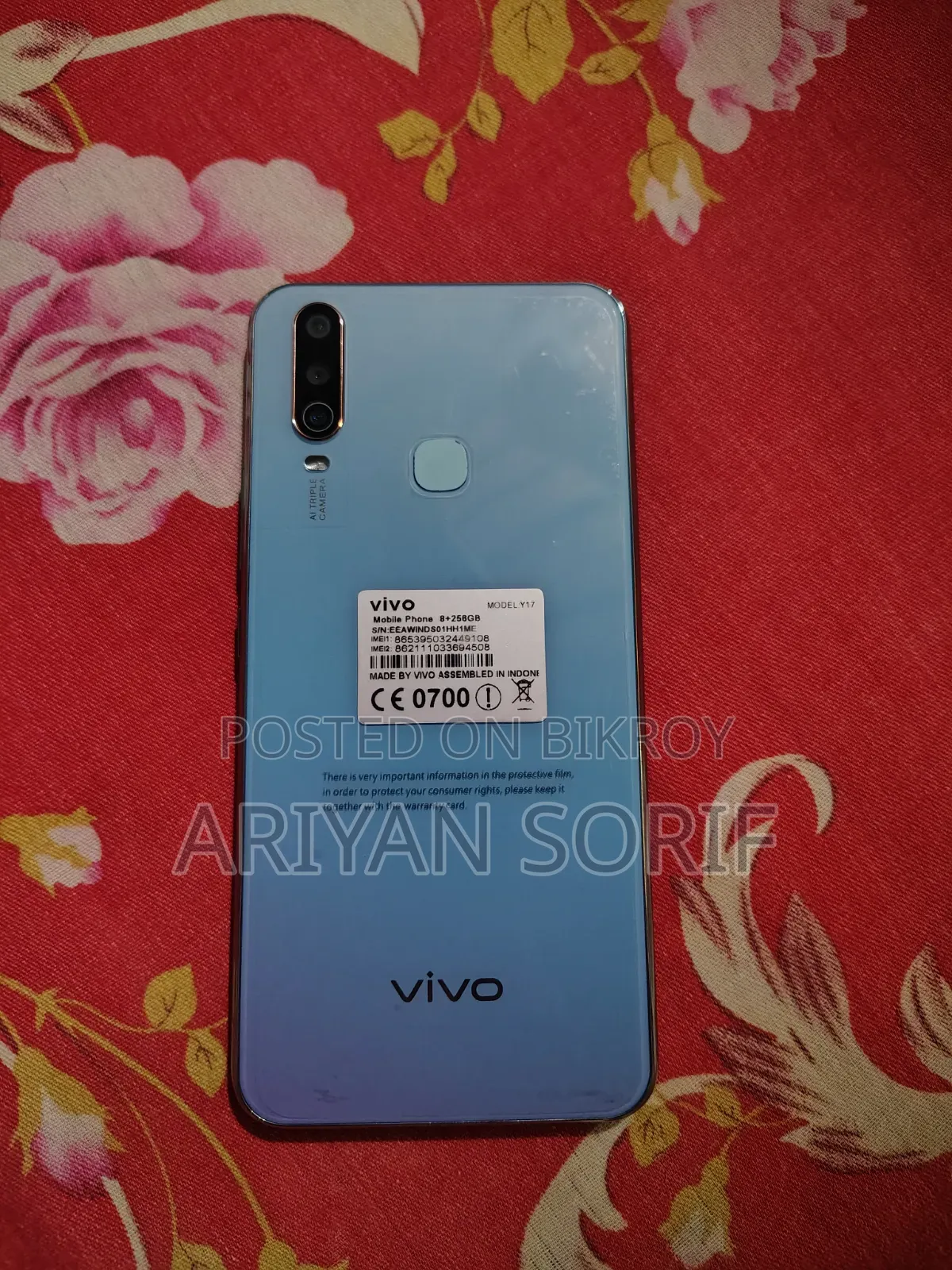 Vivo Y17 256 GB Blue