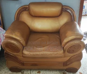Teak wood luxury artificial leather sofa