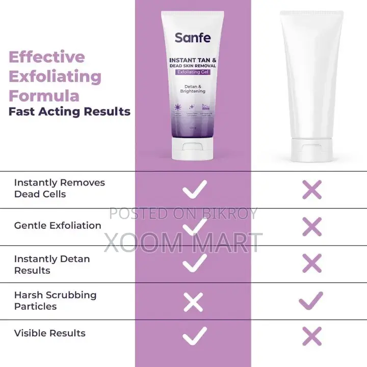 Sanfe Instant Tan & Dead Skin Removal Exfoliating Gel (100g)