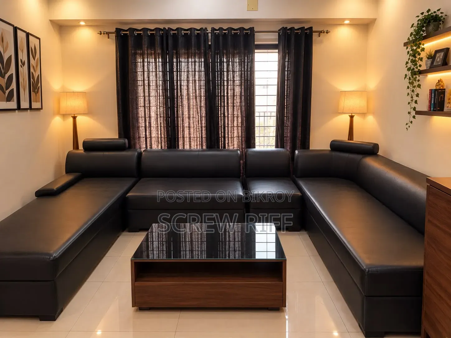 Sofa (Black Leather)