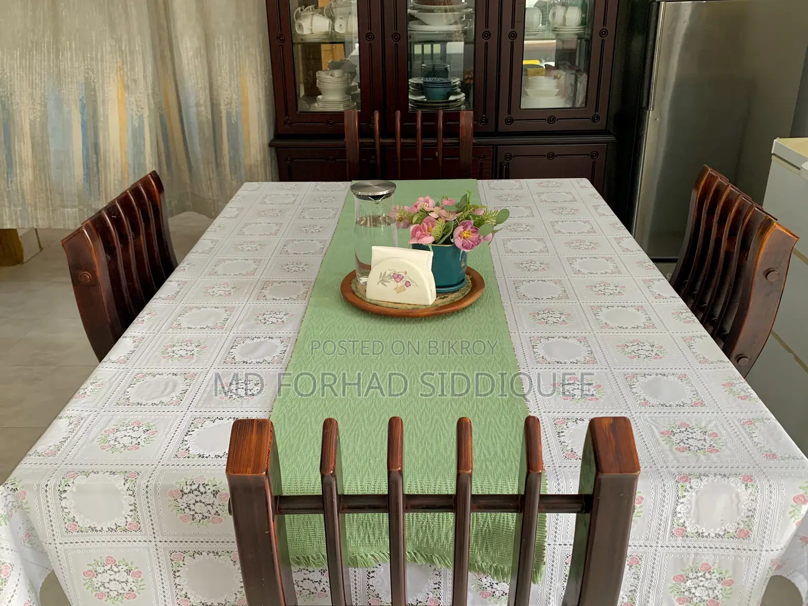 4 Seater Glass Top Dining Table Set