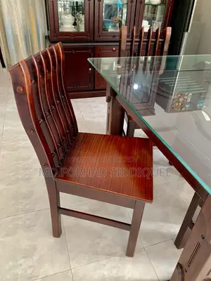 4 Seater Glass Top Dining Table Set