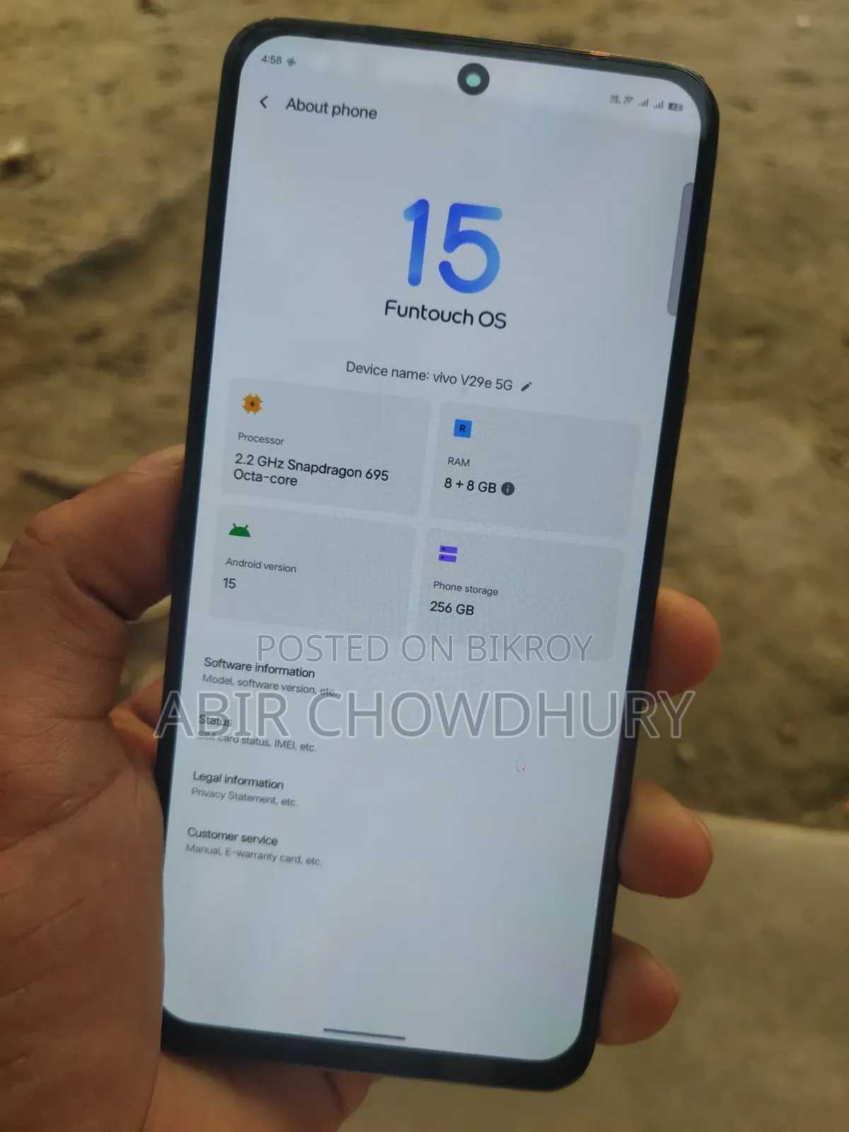 Vivo V29e 5G 256 GB Black