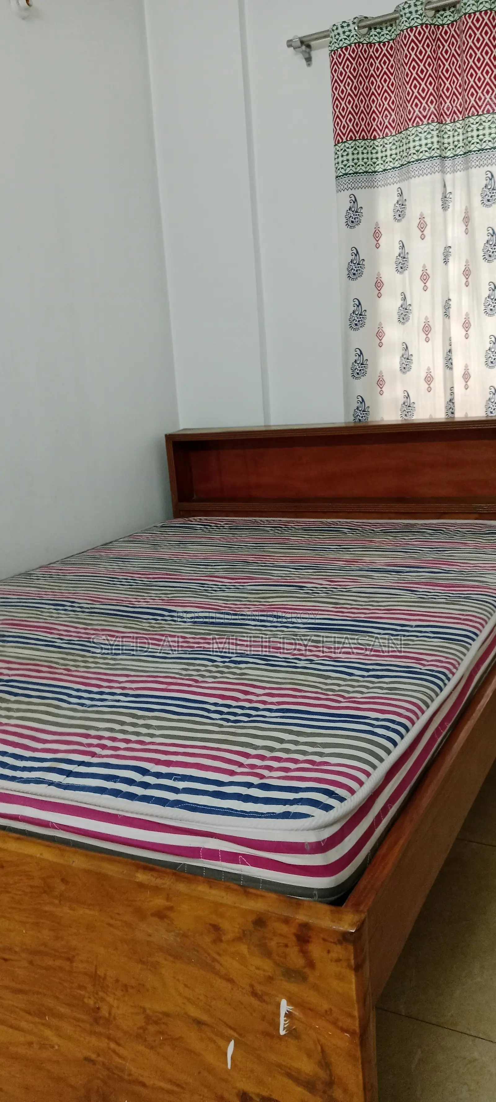 Wooden Bed and Euroasia Mattress for Sale