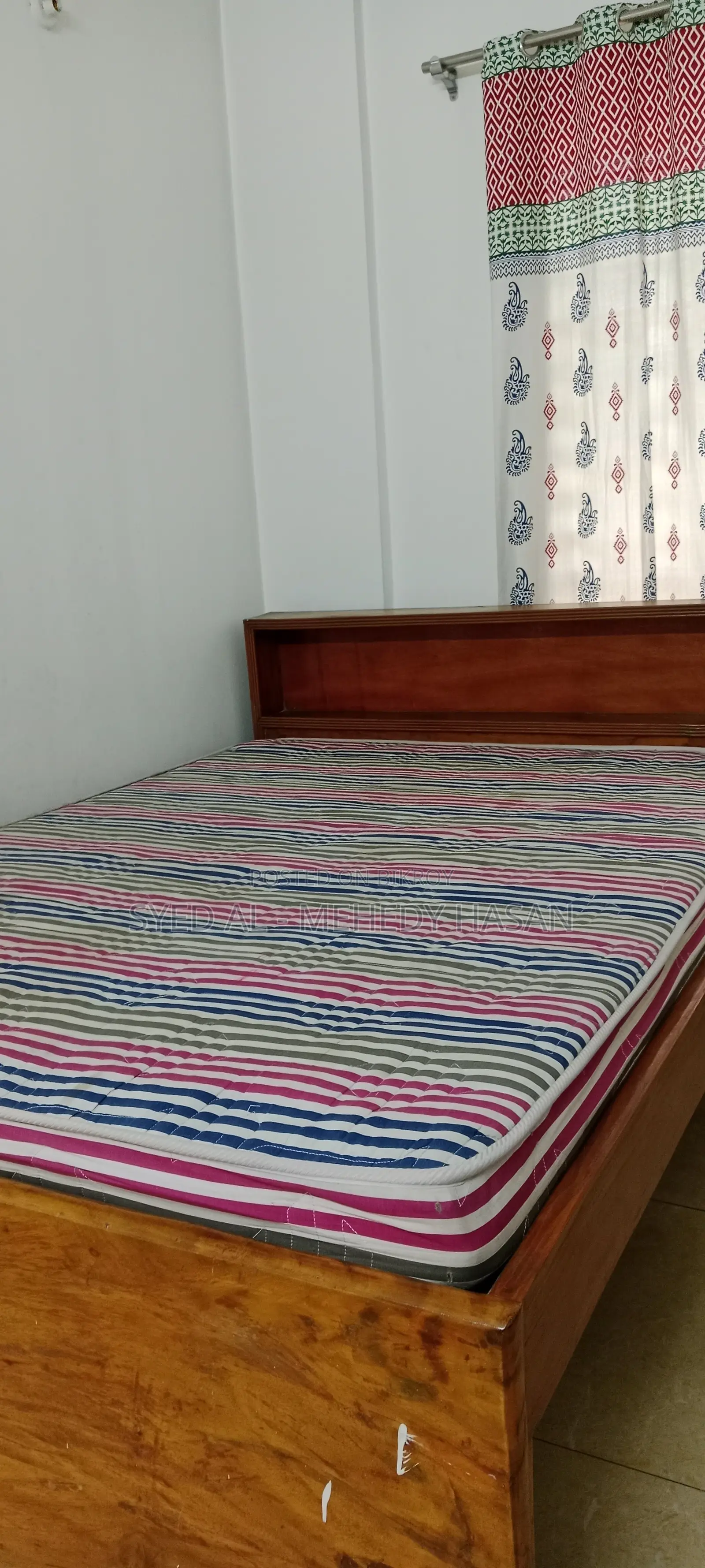 Wooden Bed and Euroasia Mattress for Sale