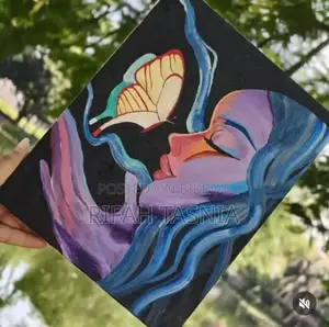 A Painting of a Girl Trying to Hold a Butterfly Which Gives Light to Her