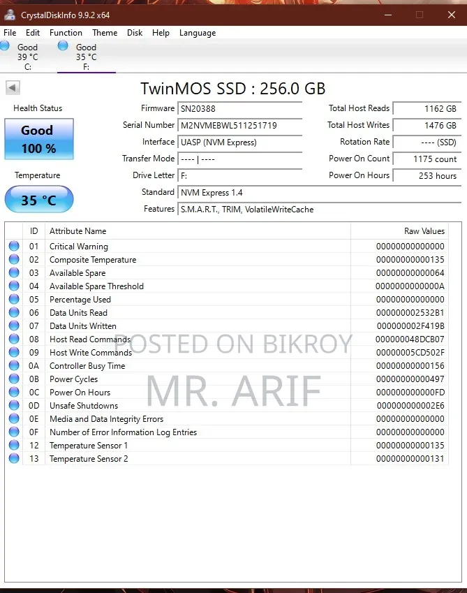 TwinMOS AlphaPro 256GB M.2 NVME With Ugreen CM767 Enclosure